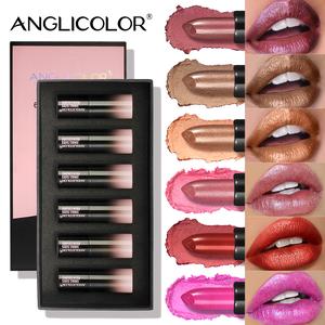 ANGLICOLOR Mini Matte Lipstick Set (6 pcs) – Waterproof, Long-Wear Balm & Gloss, Easy-Glide Lip Colour for Any Occasion – Perfect Mini Lip Kit Gift for Girls & Women Compact Lipgloss