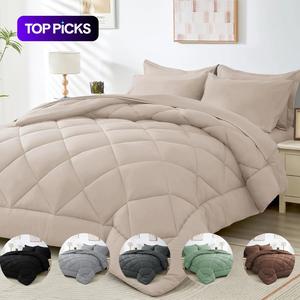 3pcs Bedding Set with 260GSM Ultra-Fine Thick Quilt, King Size 220x240cm, All-Season Warm Filling, Winter Comfort Bed Linen