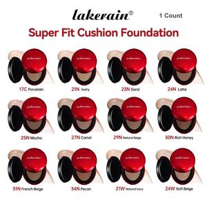 Super Fit Cushion Foundation, Natural Lightweight Concealing Base, Waterproof & Sweat-Proof & Transfer-Resistant, High-Coverage & Hydrating, Moisturizing, Semi-Matte Natural Finish, 12 Shades for All Skin Tones