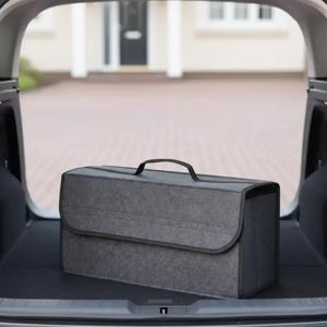 Large-Capacity Felt Car Trunk Storage Box, Portable Foldable Car Trunk Organizer, Car Interior Storage Container with Handle, Universal Car Accessories