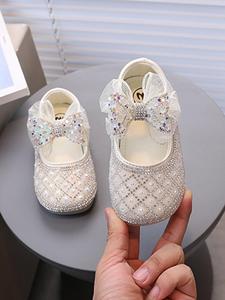 Girl's Rhinestone Decorated Bowknot Design Flat Shoes, Cute Comfortable Princess Shoes for Daily Wear, Fashionable Shoes for Kids