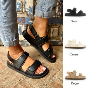 Paloma: TRUE TO SIZE GOOD FOR ALL! GOOD FOR STD & WIDE FIT, TRIPLE VELCRO STRAP COMFORT WOMENS SANDAL WITH ARCH SUPPORT