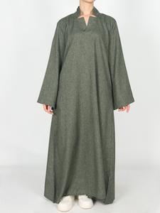 Women's Casual Loose Abaya Dress with Pockets, Daily Wear Modest Long Sleeve Kaftan, Comfortable Muslim Clothing for Women