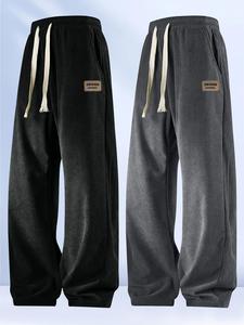 Men's Solid Corduroy Pants, Casual Comfy Straight Leg Trousers for Spring & Fall, Fashion Men's Bottoms for Daily Wear