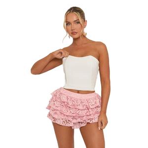 Gianna Womenswear Rebellious Fashion Lace Tiered Skort