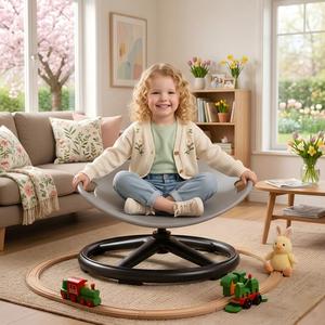 Silver gray Color Rotating Sensory Integration Disc Trainer, Vestibular Balance Seat Toy, The best Halloween and Christmas gifts for children