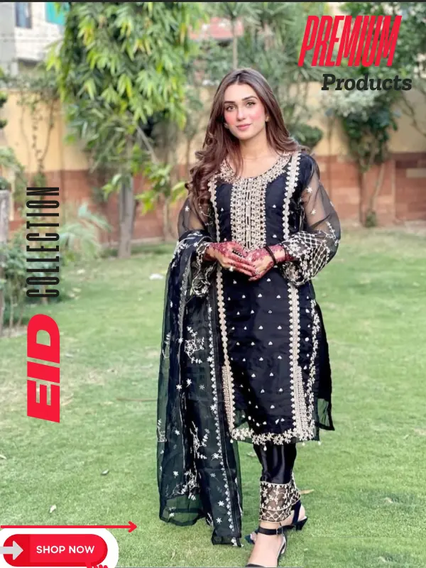 Fancy Organza 3Pc Suit for women, with luxuries elegant look, ready to wear