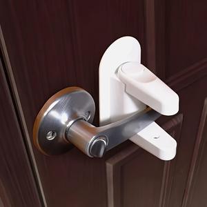 Door Handle Lock Easy Installation No Tools Required, 2 Button Press 90 Degree Rotating Handle Polished Metal Surface Durable Reliable Safety Door Security Lock