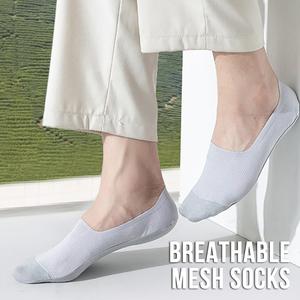 Summer boat socks pure cotton breathable short socks invisible drop socks simple solid color socks unisex Grey Menswear Man