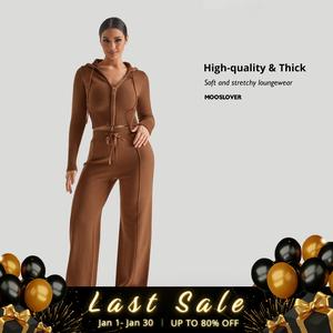 Mooslover Women’s Cozy Knit Co-Ord Set – Warm, Soft & Stretchy Autumn/Winter Loungewear