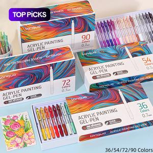 36/54/72/90 Colors Acrylic Painting Gel Pen,Retractable 0.7mm Tip,Rich Color Large Capacity Ink Pens,Art Supplie,For Diary,Card,DIY,Coloring, Doodling, Stackable colors, Clip Acrylic Gel Pen