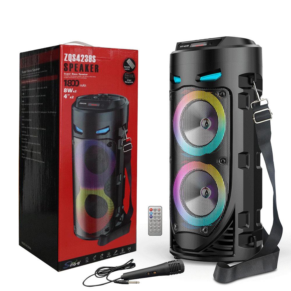 Portable Bluetooth 5.0 Party Speaker with Sub Woofer Heavy Bass Sound System MIC LED Lighting USB FM Radio Karaoke Input Adjustable Strap for Outdoor Use TWS Function UK Seller Fast Delivery Card Audio - Stereo, Cable Smartphone Colorful Remote Control