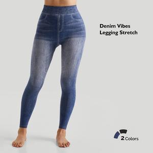 Mooslover Women's Faux Denim Legging Strechy Comfortable Bottom Basic Trouser Jeggings Outfit Pants