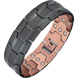 Jecanori 3X Copper Magnetic Bracelet for Men, Copper Bracelet with 57pcs Ultra Strength Magnets(3500 Gauss). Adjustable Wristband Brazaletes with Removal Tool&Jewelry Gift Box