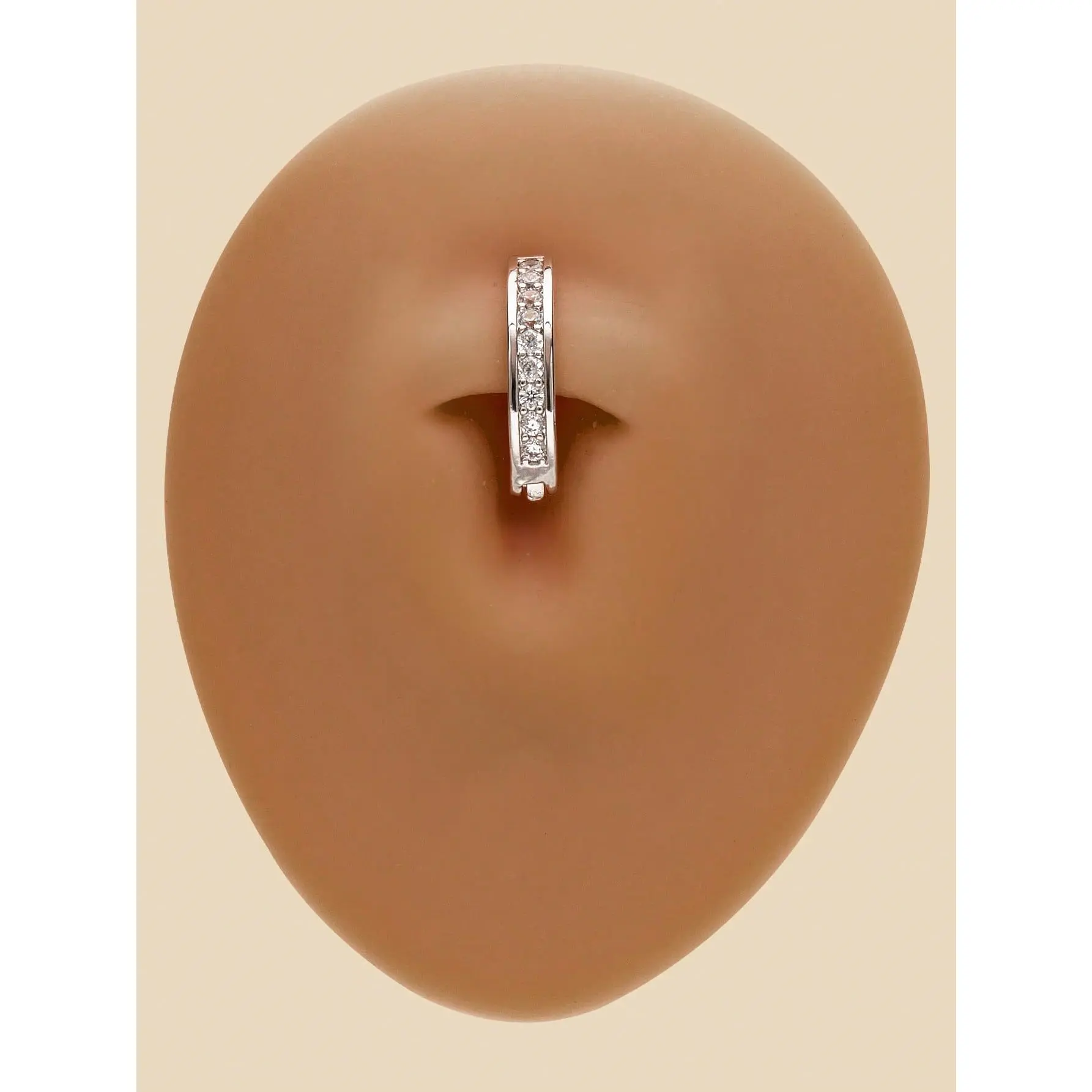 1 Pc Stainless Steel Charm Neutral Style Minimalist Set With Artificial Zirconia Pierced Navel Studs For Women's Gatherings And Gifts