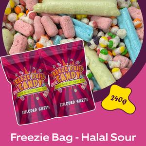 Freezie Bag - Halal Sour | x2 Multibuy | Exploded Sweets | Freeze Dried Candy UK | Tangy Snack Crunchy Bonbon
