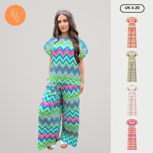 TBM Zig Zag Pleated Trouser Co-Ord Fits Up To A Size 20 Spring/Summer