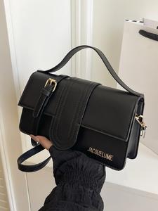 Elegant Casual Women's Letter Small Square Bag, Stylish PU Solid Color Shoulder and Crossbody Bag for Daily Use, Flap Crossbody Purse, Fashionable Shoulder Bag, Casual Trendy Purses