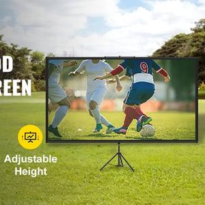VEVOR Tripod Projector Screen with Stand 70 inch 16:9 4K HD Projection Screen Stand Wrinkle-Free Height Adjustable Portable Screen for Projector Indoor & Outdoor for Movie, Home Cinema, Gaming, Office