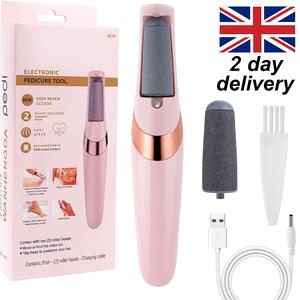 UK Rechargeable Electric Foot Callus Remover, Dead Skin Remover Kit Foot File, Cordless Gentle Grinding Pedicure Machine, Foot Grinder, Lightweight Portable Foot Files Cleaning Tool for Home , Pedicure Care Tool Adjustable