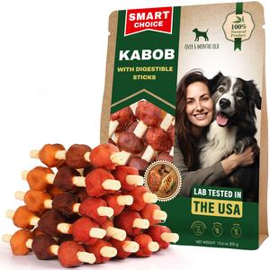 Dog Treats Rawhide - Free Kabobs with Duck & Chicken Human Grade Meat 300 Gr