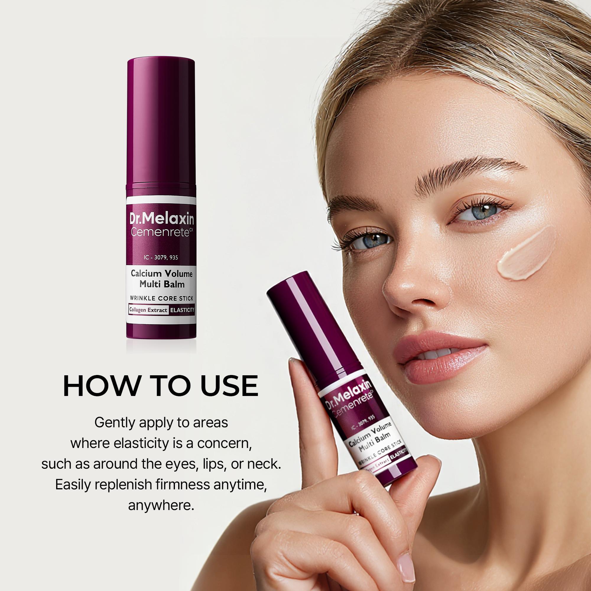 [Dr.Melaxin Official] Original Cemenrete Calcium Multi Balm + Hydrogel Eye Patch (60 Patches) | All-in-One Firming, Hydrating & Eye Care Routine | Collagen & Elastin | Korean Skincare