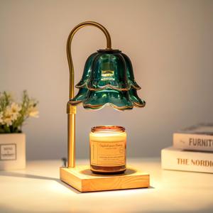 Flower Candle Warmer Lamp with Timer & 3D Adjustable Height Night Light - Includes 2 LED Bulbs Table lamp Bedside Ambiance Lighting | Energy-Efficient Wax Melt Diffuser for  Gifts & Mother’s Day Lamp for Living Room