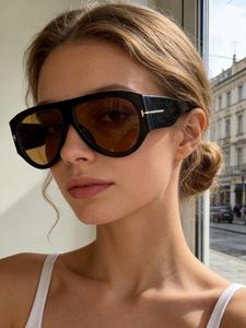 Vintage Oversized Sunglasses, Trendy Casual Sunglasses for Women & Men, Fashion Accessories for Everyday Use and Outdoor Activities