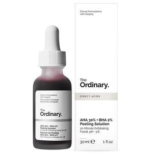 The Ordinary AHA 30% + BHA 2% Peeling Solution 30ml, Deep Exfoliation Face Serum, Pore Cleansing, Brightening, Acne Control, Even Skin Tone, Texture Refinement, and Glowing, Clear, Smoother-Looking Skin