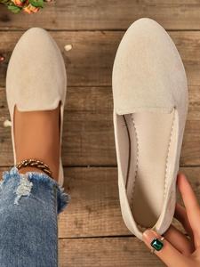 Women's Solid Color Pointed Toe Flat Shoes, Soft Sole Flats, Breathable Flats, Casual Comfortable Slip on Shoes, All-match Commuter Shoes for Work & Daily Wear