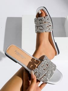New Women's Rhinestone Decorated Sandals, Comfortable Lightweight Multifunctional Shoes, Perfect for Swimming and Beach Vacation