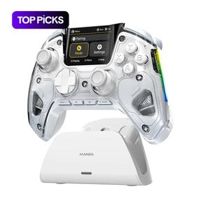 FIEHDUW Wireless Gaming Controller, Rechargeable Gamepad with RGB Lighting, Remappable Buttons Gamepad for PC/Switch/iOS/Android/Steam Deck