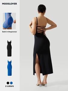 Mooslover Sexy Backless Lace-Up Bodycon Maxi for Holidays & Parties · Casual Womenswear With Built-In Shapewear · Summer Dress