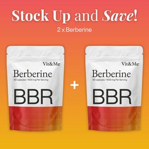 Berberine HCl 1500mg - Up to 6 Month Supply, 180 Vegan Capsules, 3rd Party Lab Testes,  Flexible Dose: Capsules 500mg,  Non-GMO, Clean Formula