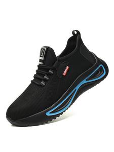 Men's Lace Up Front Breathable Lightweight Work Shoes, Casual Comfortable Safety Shoes for Daily Wear, Fashionable Anti-smash and Anti-puncture Shoes for Men