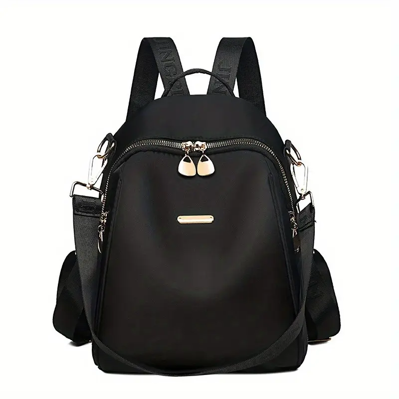 Durable Build, Versatile Women'S Large Capacity Backpack - Casual All-Season, Multi-Functional with Embossed Letter Straps, Durable Fabric, Zip Closure, Shoulder & Hand Carry, Ideal for Travel, Party & Shopping