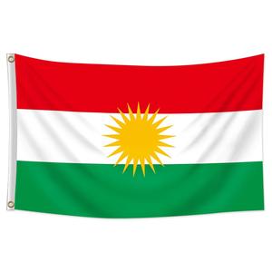 Kurdistan Flag, Kurdish National Banner, 2x3FT/3x5FT Single-Sided Printing Flag with 2 Grommets for Indoor, Outdoor, Garden, Lawn, Patio, Decor