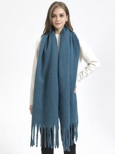 Casual Trendy Shawl with Tassel Design, Solid Color Comfortable Comfy Long Shawl for Women & Men, 2024 All-match & Exquisite Women Accessories As Gift for Mom