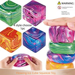 Flowing Ice Cube Squeezing Toy, Decompression Squeeze, Stress Relief Malt Sugar Cube Fun, Trendy Sensory Toy, Must-Have Fidget Toy for Relaxation