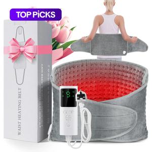 Electric Heating Pad for Waist, 9 Heating 4 Timer Settings Adjustable Heating Heated Cushion for Back Menstrual Stomach Shoulders Warmer, UK Plug