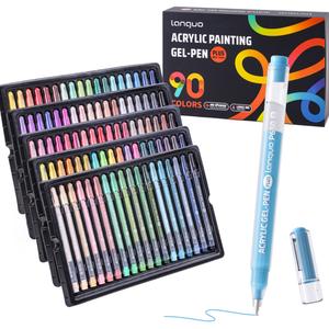 36/54/72/90 Colors Acrylic Gel Pens for Coloring Books, Quick Dry, 1.0mm Fine Point Gel Marker Pen for Diary,Card,DIY,Coloring, Doodling, Scrapbooking Supplies Stackable colors, Acrylic Gel Pen, Acrylic Markers