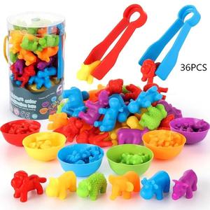 Counting Dinosaur Toys Set, Color Matching Game with Sorting Bowls, Dino Counting & Animal Cognition Sensory Toys Montessori Toys Summer Toys, Novelty Toys, Girls Birthday Gift, Back to School