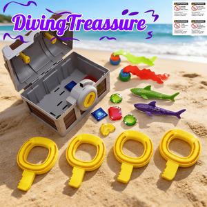 19 Piece Diving Treasure Hunt Water Play Toys, Joyful Obstacle Course, Underwater Treasure Hunting, Colorful Props, Parent-Child Competition