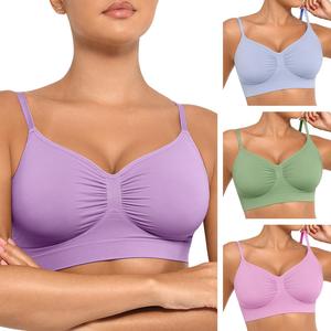 FeelinGirl Women's Wireless Bra Comfort Bralettes No Underwire Unlined Cami Bra Seamless Tshirt Bras Sports Bra Bralette