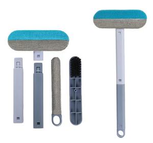 SoothePaws 3-in-1 Pet Hair Remover Brush Set – Reusable Lint Roller with Self-Cleaning Base & Detachable Cleaning Comb | Dog & Cat Hair Removal for Sofas, Carpets & Clothes (Blue)