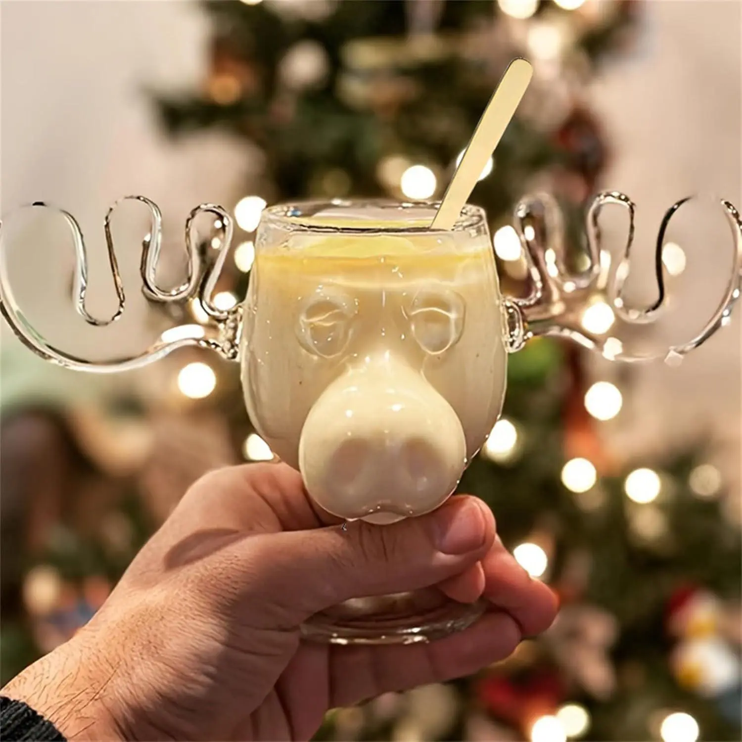 240ml Reindeer Elk Glass – Christmas Wine, Cocktail, Juice, Whiskey Mug – Holiday Drinkware for Beer, Milk, Water – Festive Shot Cup Gift