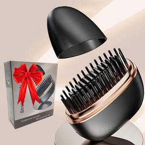 1pc Compact Wireless Straightening Comb, Portable USB Charging Travel Essential, Copper Heating Plates for Smooth Styling, Portable Hair Styler Fashionable Modern Design Mini Hair Straightener Brush Heated Comb, Cordless Straightener