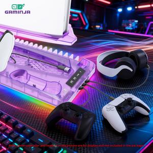 Gaming Console Charging Base, Dual Charging Stand with Earphone Hook, Vertical Cooling Support, Console Accessories for PS5 Controller