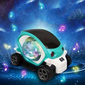 3D Rotating Luminous Music Car, Automatic Special Music & Lighting Toy Car, Electric Universal Rotating Colorful Music Car Gift