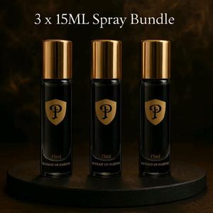 3 x 15ML Extrait De Parfum Sprays *NEW BOTTLES* (Leave A Note With Requird Scents)